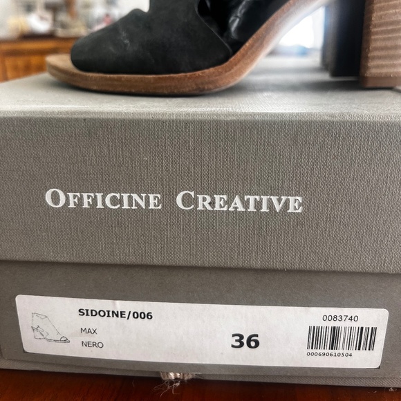 OFFICINE CREATIVE - SIDOINE/006 MAX NERO - PEEP TOE DARK GREY - SIZE 36 - Picture 2 of 9